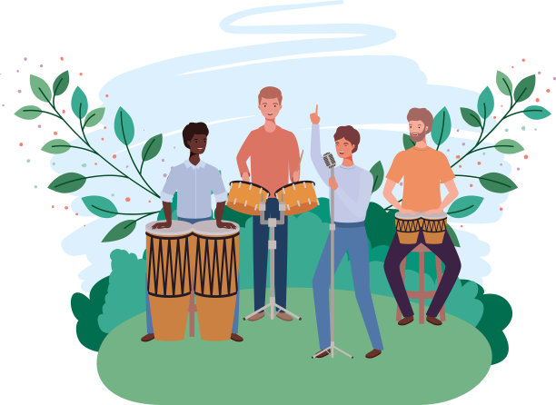 有乐器和树枝的人图片下载