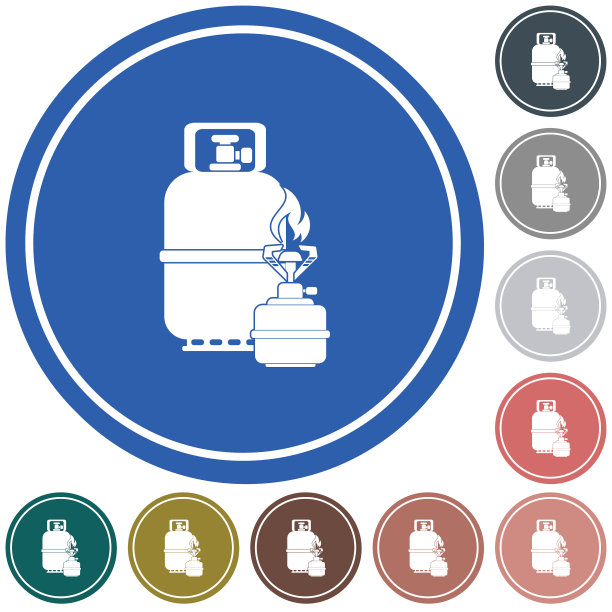 野营炉与煤气瓶图标图片下载