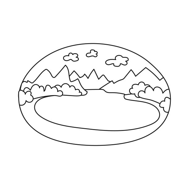 设计景观和湖泊标志集图片下载