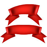 现实的红色装饰丝带eps 10图片下载