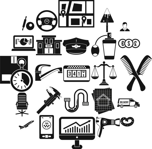 运输署图标设置简单的风格图片下载