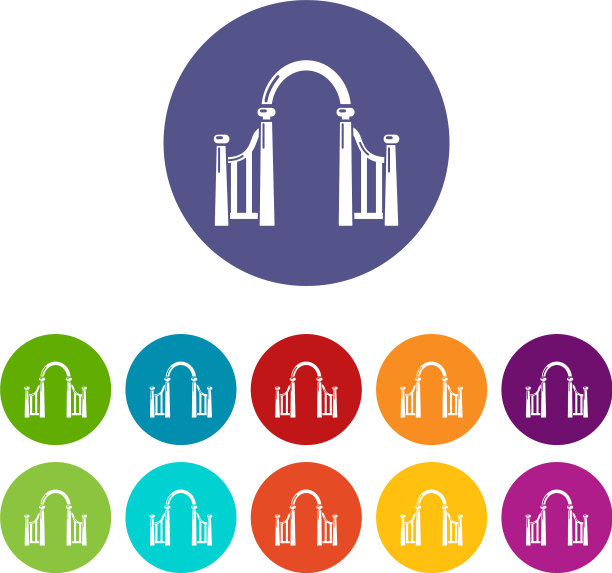 拱门金属图标简单的黑色风格图片下载