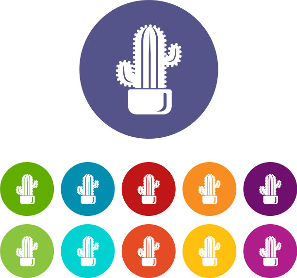 柱面仙人掌图标造型简单图片下载