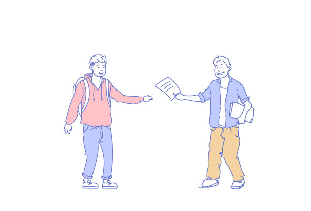 邮递员把信纸文件交给随便的人图片下载