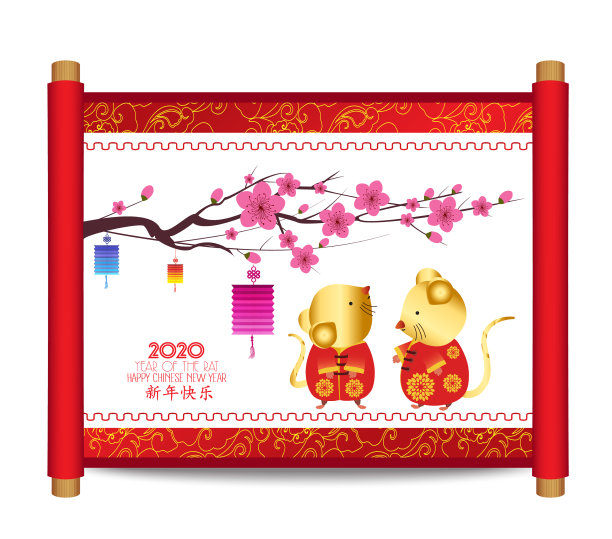 中国传统的手卷画图片下载