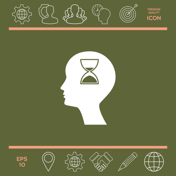 有沙漏的男人轮廓图片下载