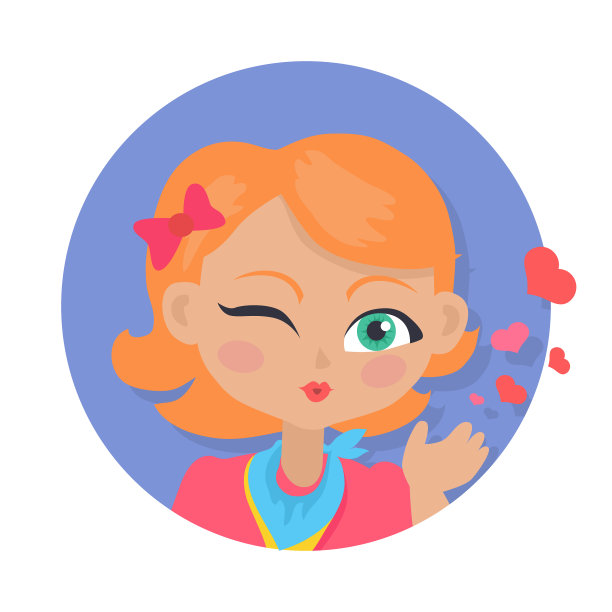 年轻姑娘送飞吻孤立上白图片下载