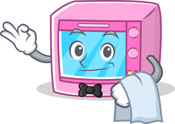 服务员烤箱微波炉人物卡通图片下载