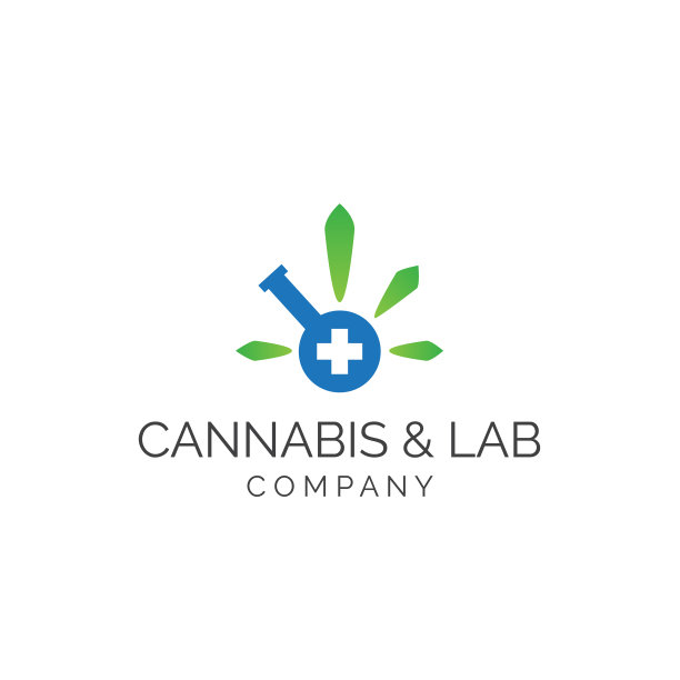 大麻标志设计与大麻叶和大麻管实验室图片下载