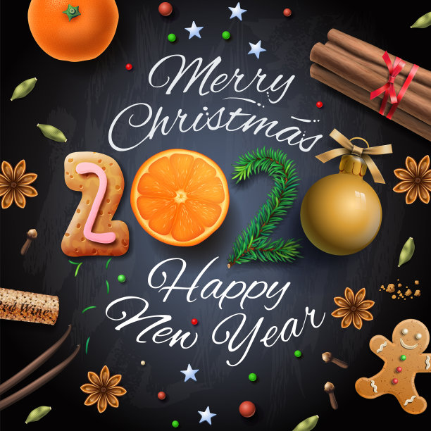 圣诞快乐，2020新年快乐背景图片下载
