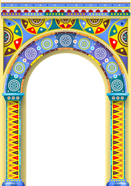 色彩鲜艳的旋转木马拱门图片下载