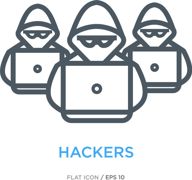 黑客线平图标图片下载