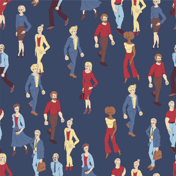 无缝模式与商务人士行走图片下载