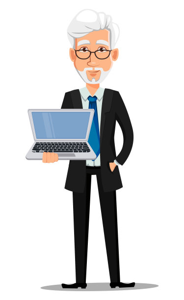 头发灰白的商人图片下载