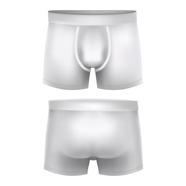 逼真的细节3d白色空白四角内裤图片下载