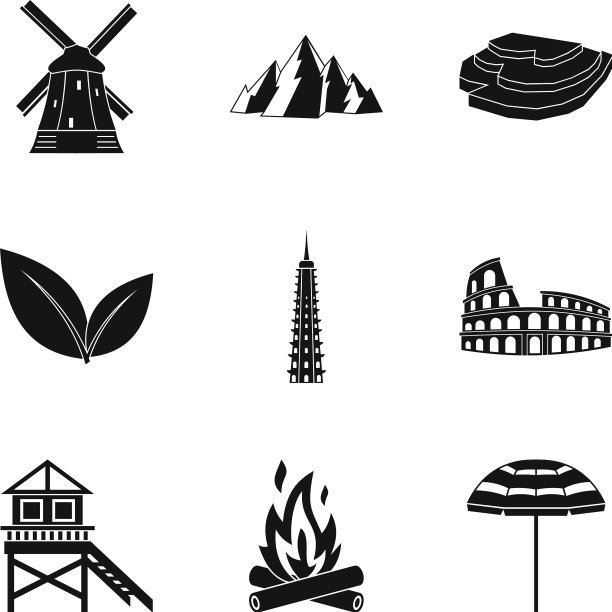 风景图标设置简单的风格图片下载