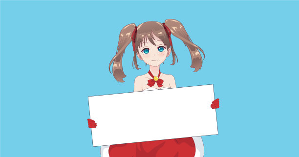 日本亚洲妇女举着白色的大招牌图片下载