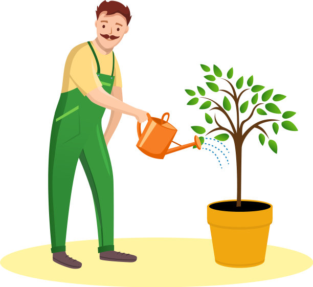 白色背景上的园丁图片下载