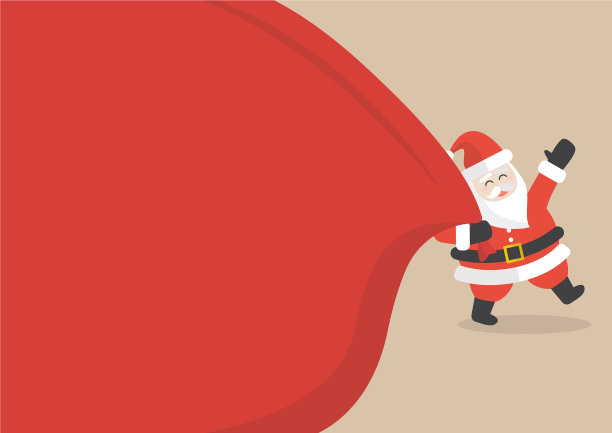 圣诞老人和巨大的袋子copyspace图片下载
