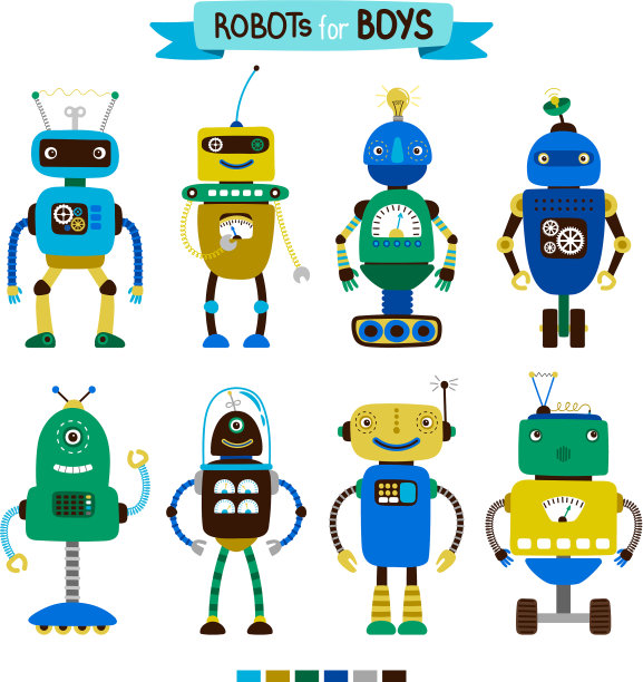 为男孩设计的卡通机器人图片下载