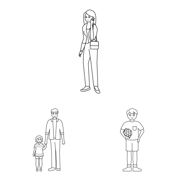 孤立对象幸福和字符符号集图片下载