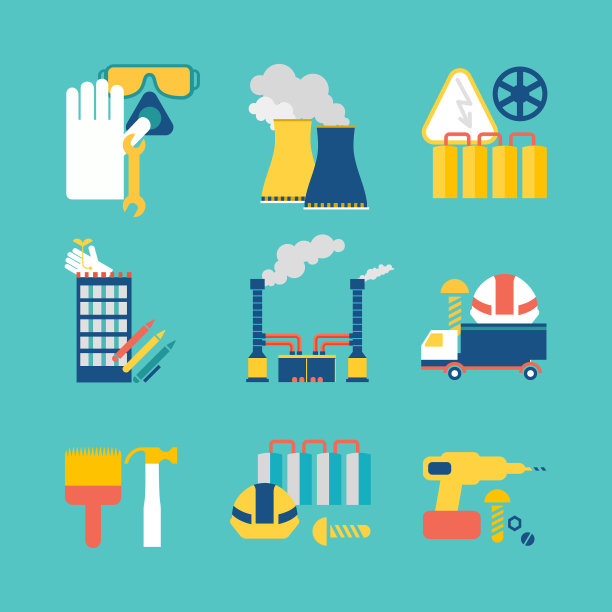 一套平面设计风格的装饰图标图片下载