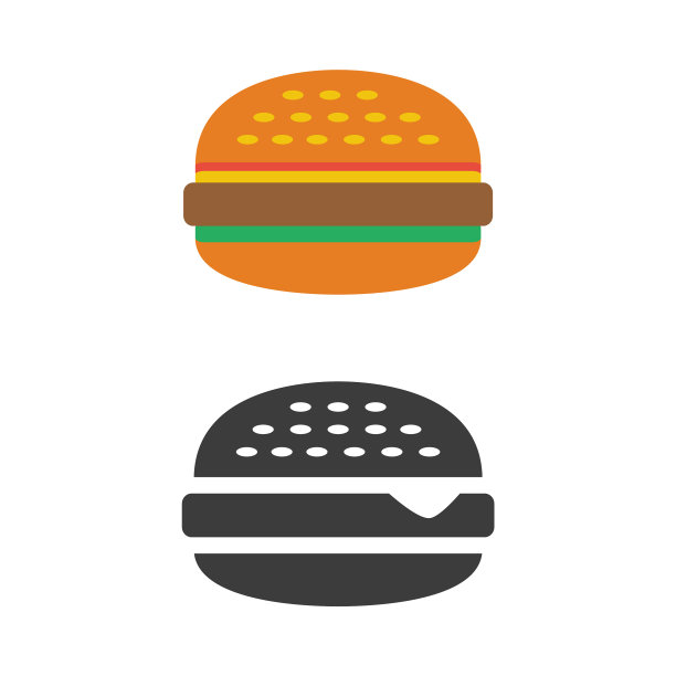 汉堡图标上的白色背景图片下载