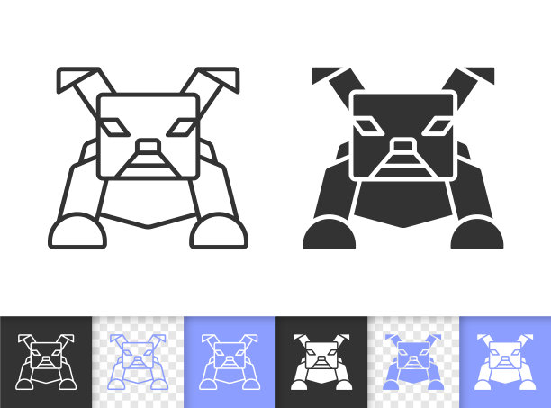 机器狗简单的黑线图标图片下载