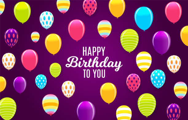 光滑的生日气球背景图片下载