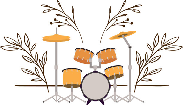 鼓装上枝叶图片下载