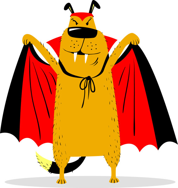 万圣节的狗角色在吸血鬼的服装图片下载