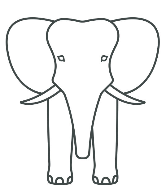 大象脸部轮廓图标图片下载