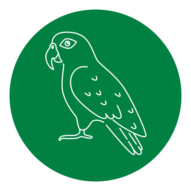 先锋鹦鹉图标在细线风格图片下载