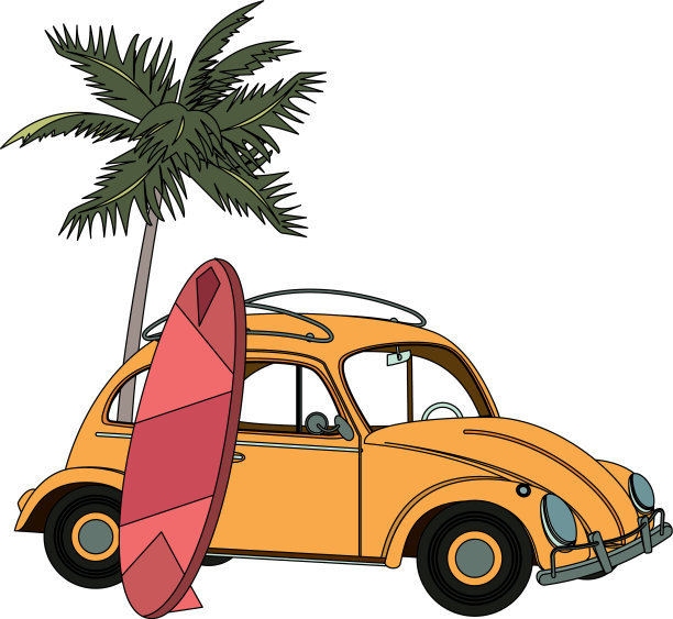 热带夏日放松假日卡通图片下载