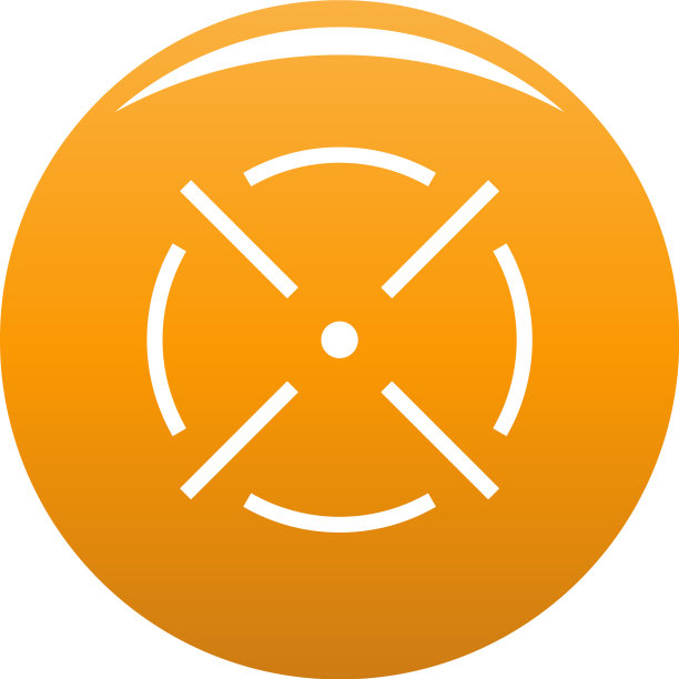 近距离雷达图标橙色图片下载