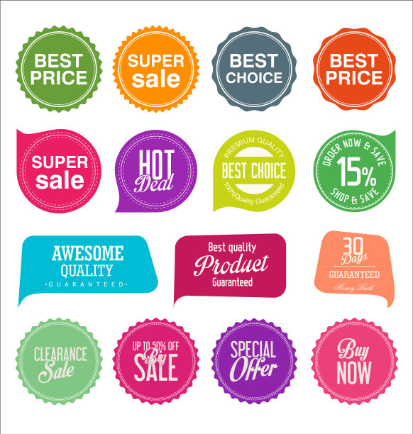 销售贴纸和标签多彩的收藏2图片下载