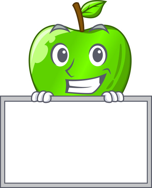 咧着嘴笑着的大绿卡通板图片下载