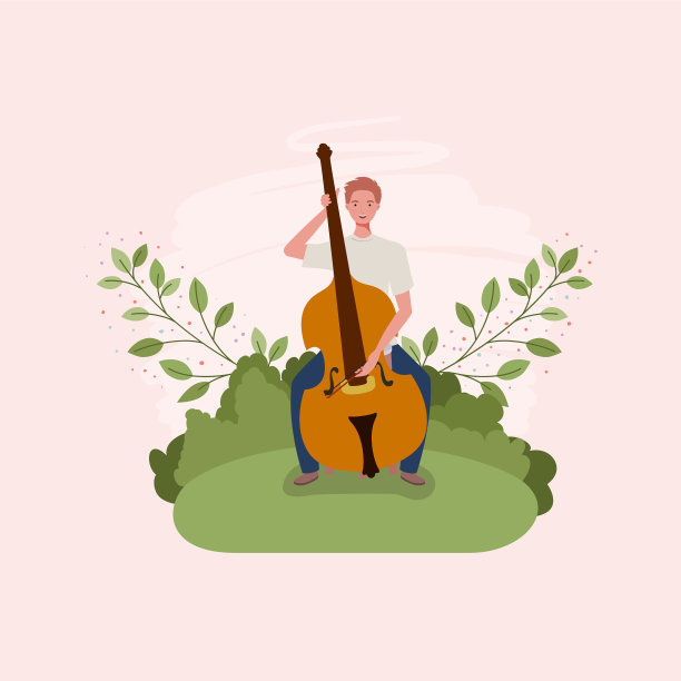 男子演奏大提琴的性格图片下载