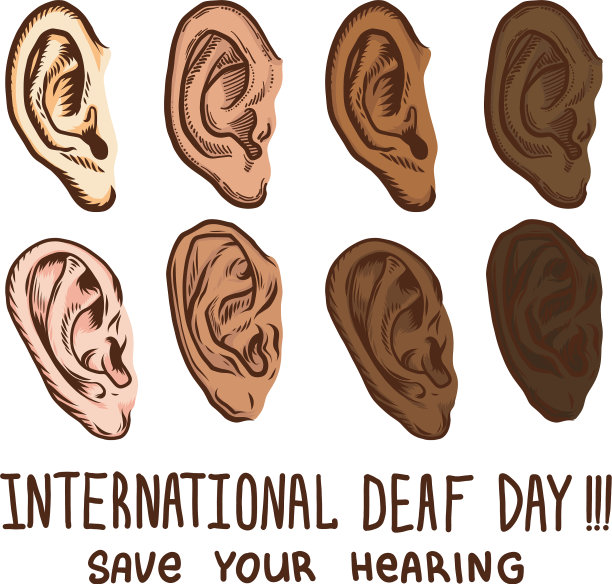 国际聋人日图标集手绘风格图片下载