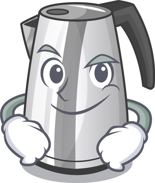 傻笑的塑料电水壶孤立图片下载