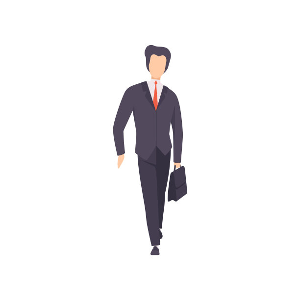 穿着黑色西装的商人拿着公文包站在那里图片下载