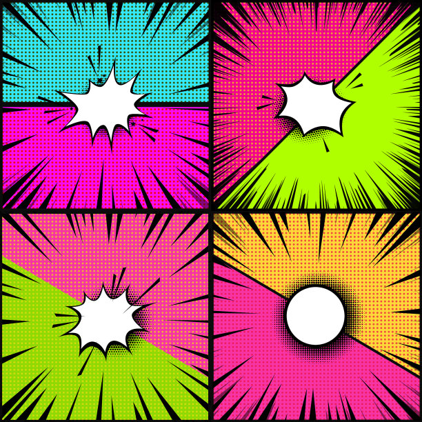 一套漫画风格的背景与风格流行图片下载