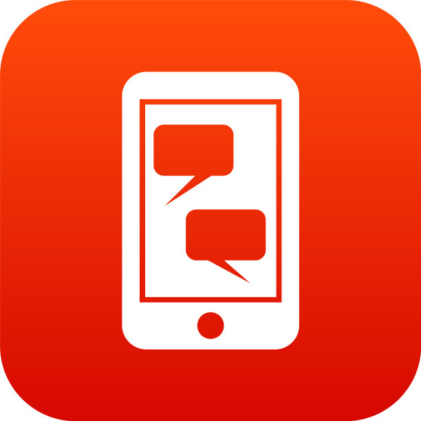 智能手机和语音气泡图标数字红色图片下载