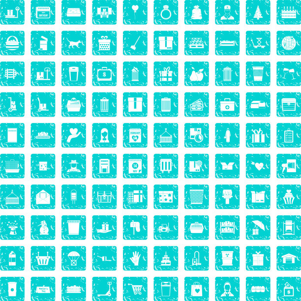 100框图标设置垃圾蓝色图片下载