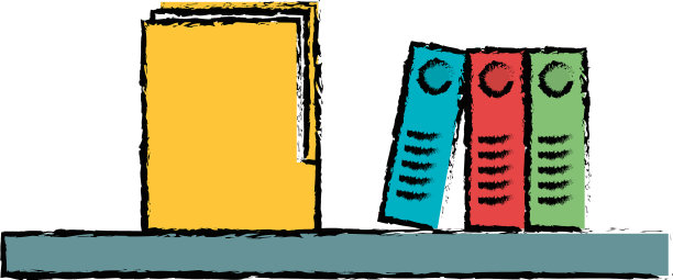 书架与文件夹和组织者的书图片下载