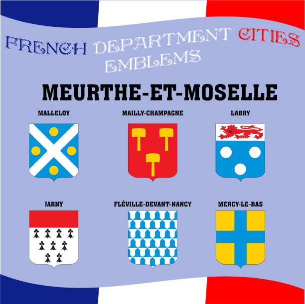 法国各城市的旗帜和标志图片下载