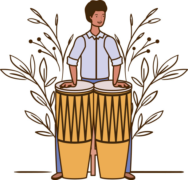 人与康茄，树枝和树叶在图片下载