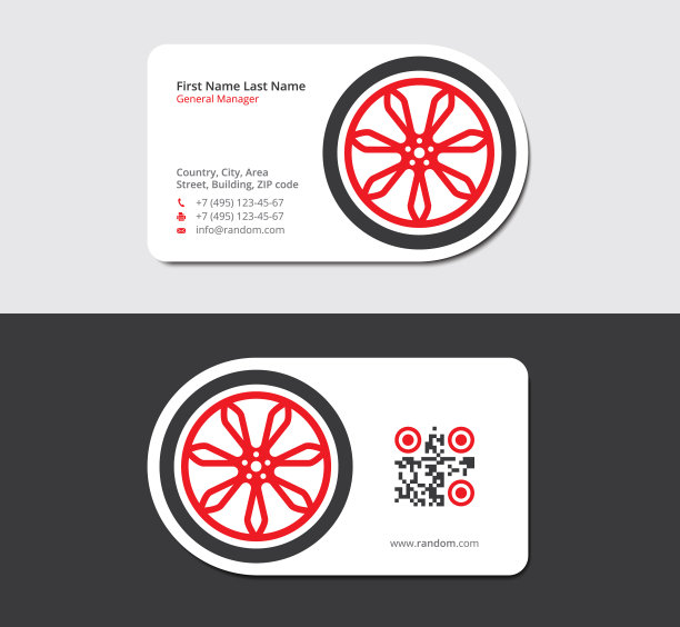 红色名片的车轮轮圈制造商图片下载