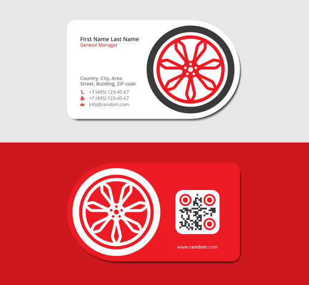红色名片与汽车车轮图片下载