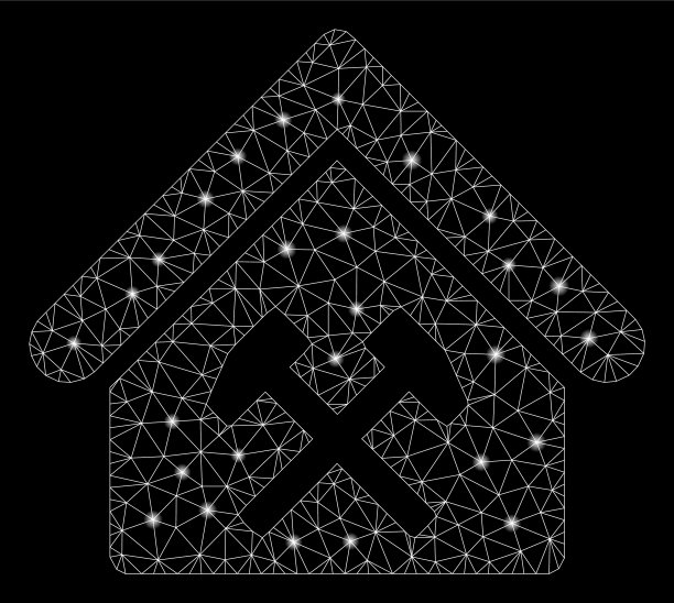 有耀斑网的钢丝架车间图片下载